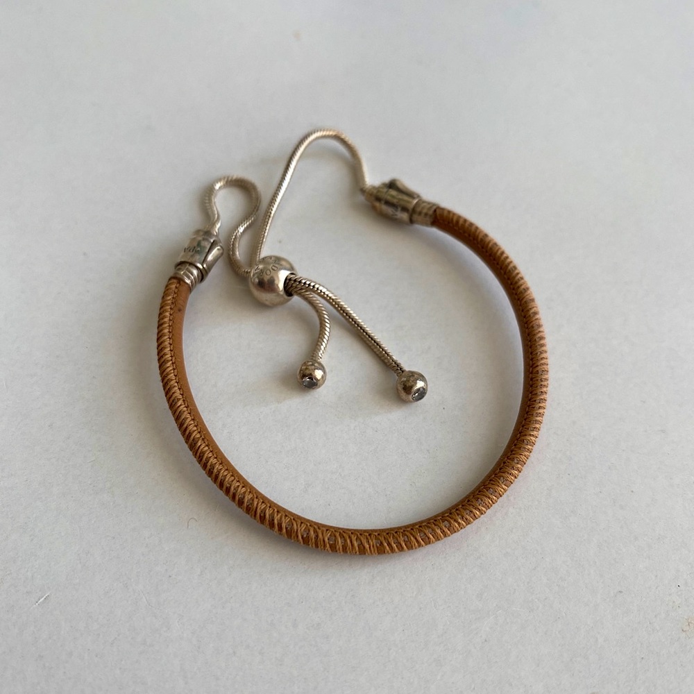 Pandora Moments Brown Leather Slider Bracelet